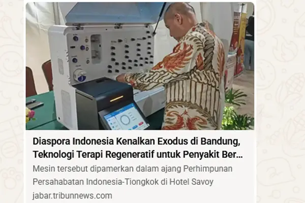 Screenshot liputan Tribun Jabar - Diaspora Indonesia Kenalkan Exodus di Bandung